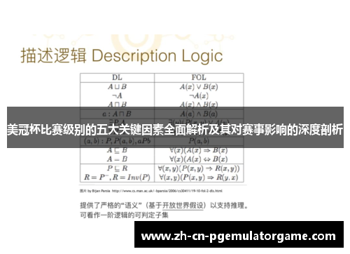 美冠杯比赛级别的五大关键因素全面解析及其对赛事影响的深度剖析