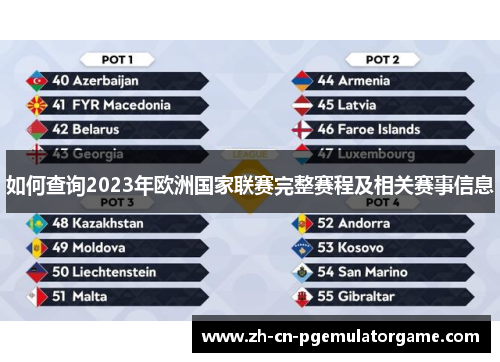 如何查询2023年欧洲国家联赛完整赛程及相关赛事信息 如何查询2023年欧洲国家联赛完整赛程及相关赛事信息